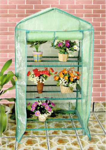 Mini balcony greenhouse with 3 shelves